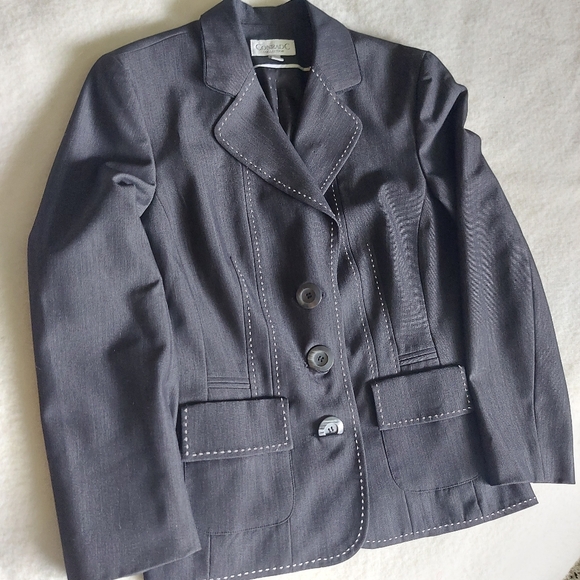 Charcoal Blazer with contrast stitching - Picture 2 of 9